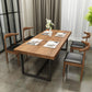Solid-Top Dining Set 1/5 Pcs Industrial Metal Frame Dining Table and Chairs