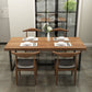 Solid-Top Dining Set 1/5 Pcs Industrial Metal Frame Dining Table and Chairs