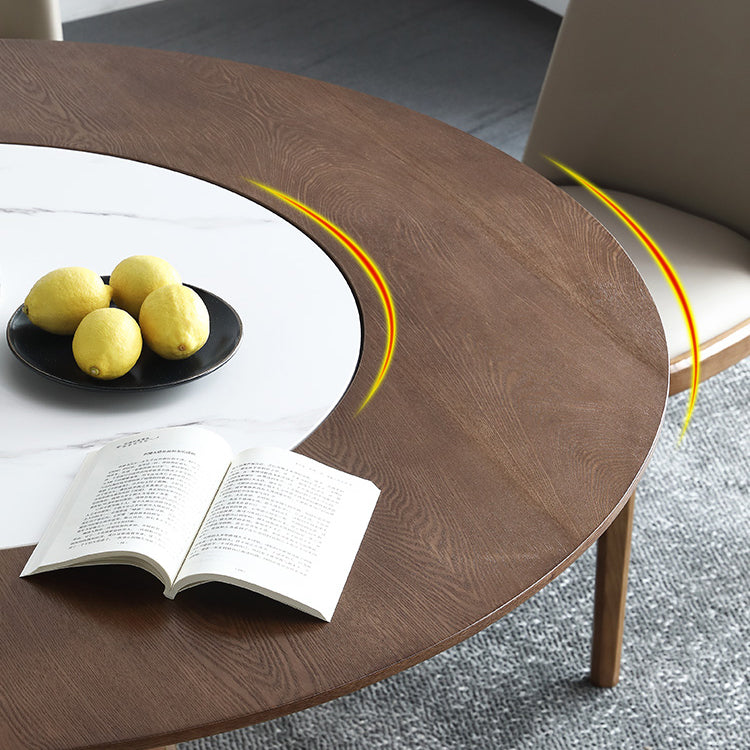 Modern Dining Set 1/4/5/7 Pcs Round Solid Wood Dining Table and Chairs