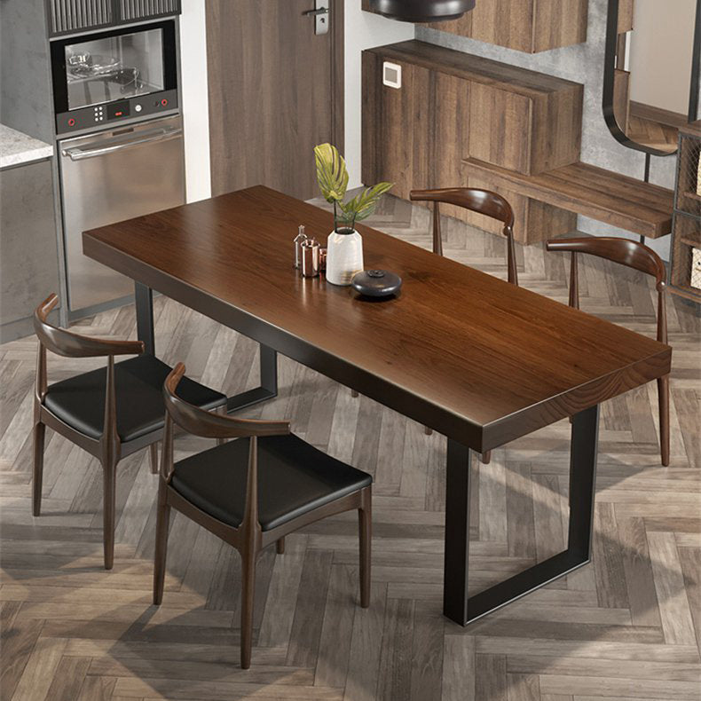 Juego de mesa de comedor rectangular 1/5/7 PCS Mesa y sillas de comedor de madera maciza