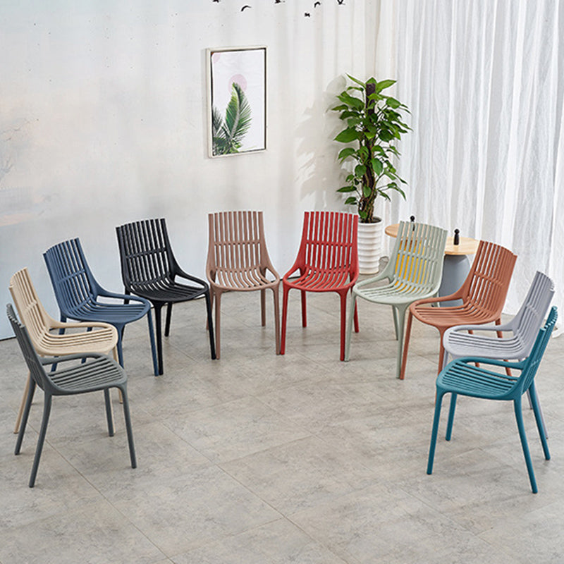 Nordic Style Armless Side Chairs Slat Back Chairs with Plastic Legs for Home Use Clearhalo 'Dining Chairs' 'Dining Tables & Seating' 'dining_chair' 'furn' 'furn_dining_chair' 'Furniture' 'Kitchen & Dining Furniture' 6451777