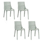 Nordic Style Armless Side Chairs Slat Back Chairs with Plastic Legs for Home Use Gray-Green 4 Piece Set Clearhalo 'Dining Chairs' 'Dining Tables & Seating' 'dining_chair' 'furn' 'furn_dining_chair' 'Furniture' 'Kitchen & Dining Furniture' 6451778
