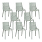 Nordic Style Armless Side Chairs Slat Back Chairs with Plastic Legs for Home Use Gray-Green 8 Piece Set Clearhalo 'Dining Chairs' 'Dining Tables & Seating' 'dining_chair' 'furn' 'furn_dining_chair' 'Furniture' 'Kitchen & Dining Furniture' 6451781