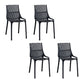 Nordic Style Armless Side Chairs Slat Back Chairs with Plastic Legs for Home Use Black 4 Piece Set Clearhalo 'Dining Chairs' 'Dining Tables & Seating' 'dining_chair' 'furn' 'furn_dining_chair' 'Furniture' 'Kitchen & Dining Furniture' 6451783