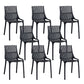 Nordic Style Armless Side Chairs Slat Back Chairs with Plastic Legs for Home Use Black 8 Piece Set Clearhalo 'Dining Chairs' 'Dining Tables & Seating' 'dining_chair' 'furn' 'furn_dining_chair' 'Furniture' 'Kitchen & Dining Furniture' 6451786