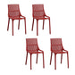 Nordic Style Armless Side Chairs Slat Back Chairs with Plastic Legs for Home Use Red 4 Piece Set Clearhalo 'Dining Chairs' 'Dining Tables & Seating' 'dining_chair' 'furn' 'furn_dining_chair' 'Furniture' 'Kitchen & Dining Furniture' 6451789
