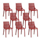 Nordic Style Armless Side Chairs Slat Back Chairs with Plastic Legs for Home Use Red 8 Piece Set Clearhalo 'Dining Chairs' 'Dining Tables & Seating' 'dining_chair' 'furn' 'furn_dining_chair' 'Furniture' 'Kitchen & Dining Furniture' 6451790