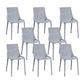 Nordic Style Armless Side Chairs Slat Back Chairs with Plastic Legs for Home Use Light Gray 8 Piece Set Clearhalo 'Dining Chairs' 'Dining Tables & Seating' 'dining_chair' 'furn' 'furn_dining_chair' 'Furniture' 'Kitchen & Dining Furniture' 6451792