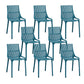 Nordic Style Armless Side Chairs Slat Back Chairs with Plastic Legs for Home Use Ocean Blue 8 Piece Set Clearhalo 'Dining Chairs' 'Dining Tables & Seating' 'dining_chair' 'furn' 'furn_dining_chair' 'Furniture' 'Kitchen & Dining Furniture' 6451794