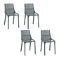 Nordic Style Armless Side Chairs Slat Back Chairs with Plastic Legs for Home Use Dark Gray 4 Piece Set Clearhalo 'Dining Chairs' 'Dining Tables & Seating' 'dining_chair' 'furn' 'furn_dining_chair' 'Furniture' 'Kitchen & Dining Furniture' 6451797
