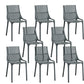 Nordic Style Armless Side Chairs Slat Back Chairs with Plastic Legs for Home Use Dark Gray 8 Piece Set Clearhalo 'Dining Chairs' 'Dining Tables & Seating' 'dining_chair' 'furn' 'furn_dining_chair' 'Furniture' 'Kitchen & Dining Furniture' 6451798