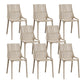 Nordic Style Armless Side Chairs Slat Back Chairs with Plastic Legs for Home Use Camel 8 Piece Set Clearhalo 'Dining Chairs' 'Dining Tables & Seating' 'dining_chair' 'furn' 'furn_dining_chair' 'Furniture' 'Kitchen & Dining Furniture' 6451800