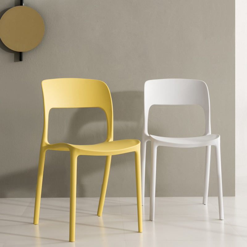 Sedie laterali senza braccia in stile nordico sedie posteriori aperte con gambe di plastica per uso domestico