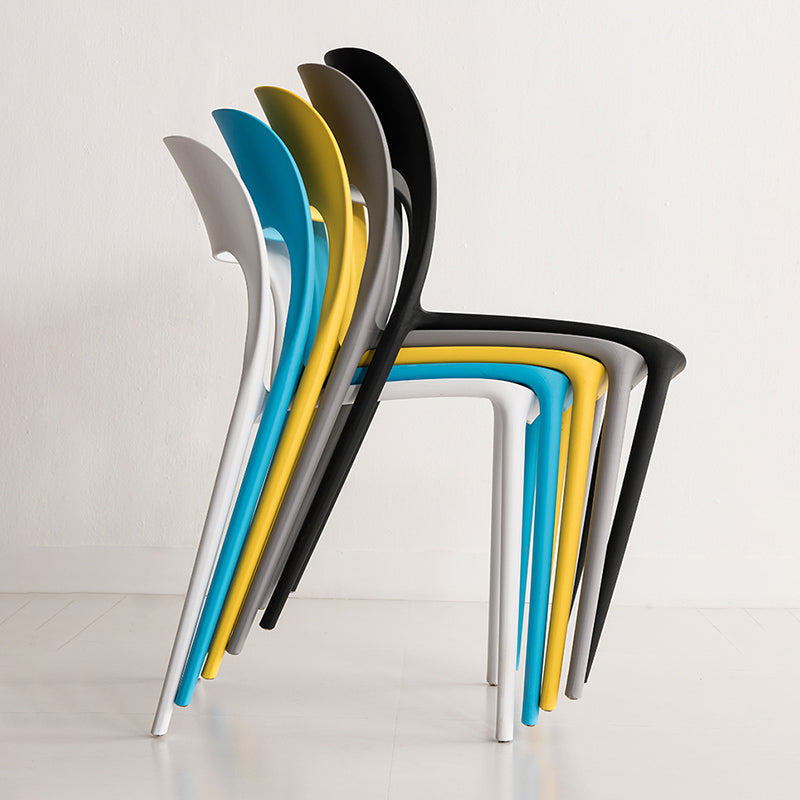 Sedie laterali senza braccia in stile nordico sedie posteriori aperte con gambe di plastica per uso domestico