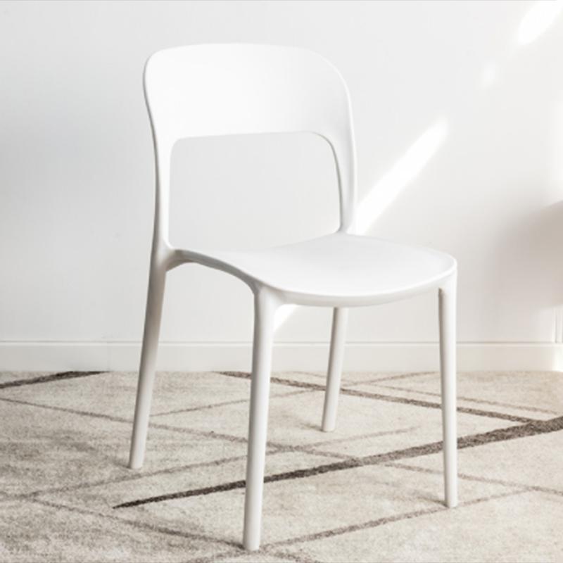 Sedie laterali senza braccia in stile nordico sedie posteriori aperte con gambe di plastica per uso domestico