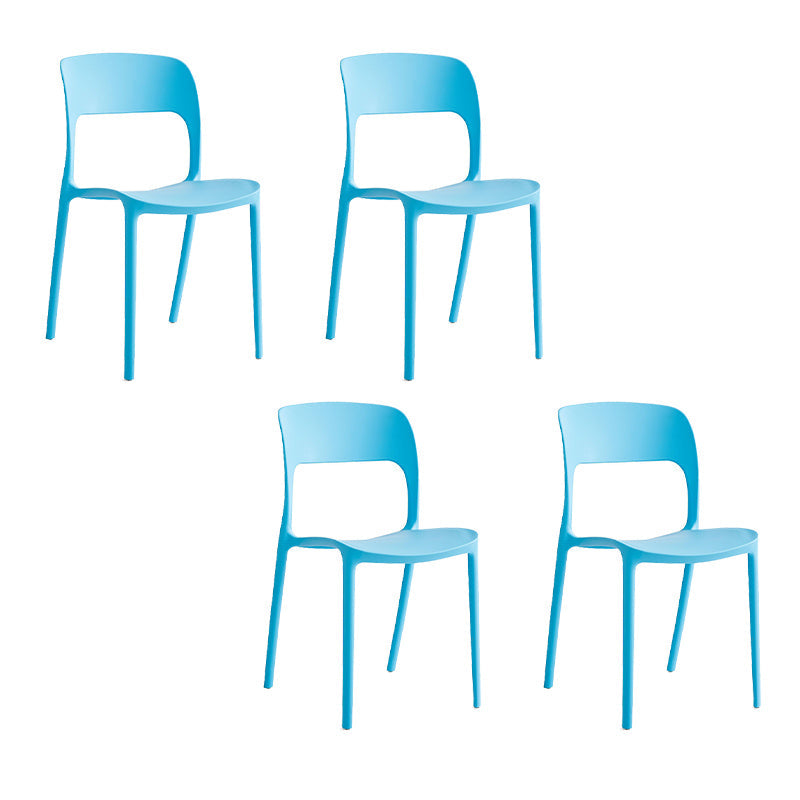 Sedie laterali senza braccia in stile nordico sedie posteriori aperte con gambe di plastica per uso domestico