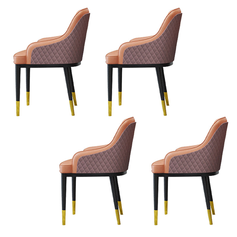 Glam Kitchen Dining Arm Chairs Faux Leather Kitchen Dining Chairs