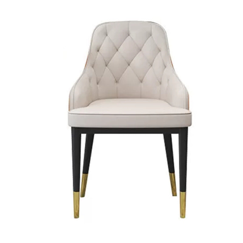 Glam Kitchen Dining Arm Chairs Faux Leather Kitchen Dining Chairs