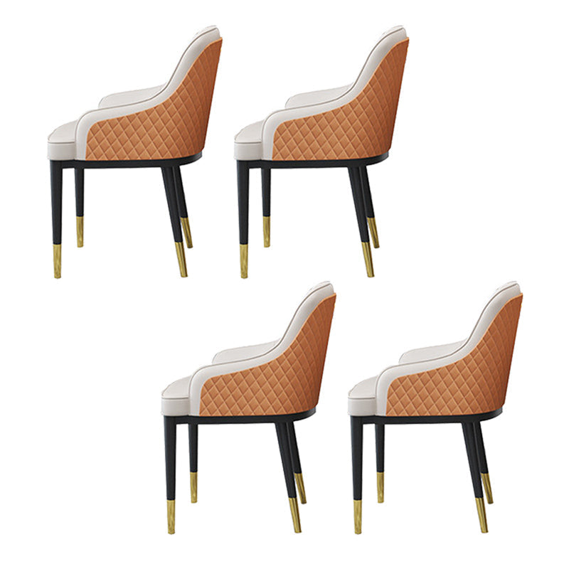 Glam Kitchen Dining Arm Chairs Faux Leather Kitchen Dining Chairs