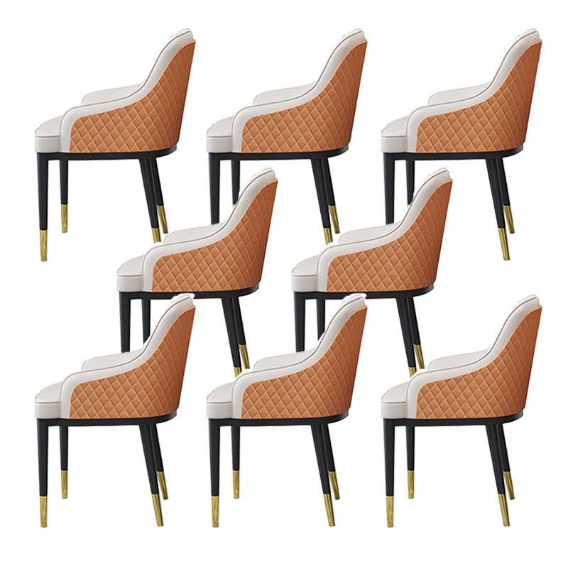 Glam Kitchen Dining Arm Chairs Faux Leather Kitchen Dining Chairs