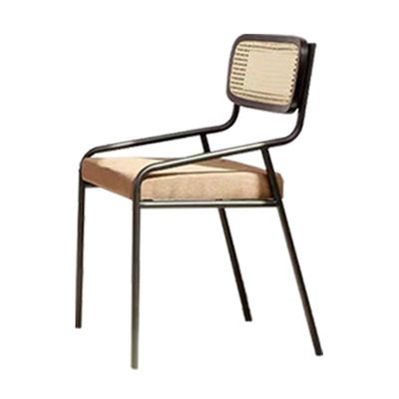 Upholstered Dining Chairs Open Back Dining Chairs with Metal Legs Black 1 Piece Black Clearhalo 'Dining Chairs' 'Dining Tables & Seating' 'dining_chair' 'furn' 'furn_dining_chair' 'Furniture' 'Kitchen & Dining Furniture' 6451957