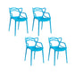 Nordic Style Arm Side Chairs Open Back Chairs with Plastic Legs for Kitchen
