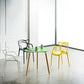 Nordic Style Arm Side Chairs Open Back Chairs with Plastic Legs for Kitchen