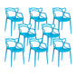 Nordic Style Arm Side Chairs Open Back Chairs with Plastic Legs for Kitchen