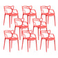 Nordic Style Arm Side Chairs Open Back Chairs with Plastic Legs for Kitchen