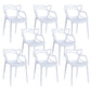 Nordic Style Arm Side Chairs Open Back Chairs with Plastic Legs for Kitchen