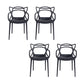 Nordic Style Arm Side Chairs Open Back Chairs with Plastic Legs for Kitchen