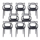 Nordic Style Arm Side Chairs Open Back Chairs with Plastic Legs for Kitchen