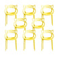 Nordic Style Arm Side Chairs Open Back Chairs with Plastic Legs for Kitchen