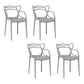 Nordic Style Arm Side Chairs Open Back Chairs with Plastic Legs for Kitchen