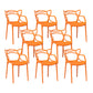 Nordic Style Arm Side Chairs Open Back Chairs with Plastic Legs for Kitchen