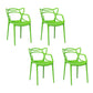 Nordic Style Arm Side Chairs Open Back Chairs with Plastic Legs for Kitchen