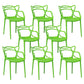 Nordic Style Arm Side Chairs Open Back Chairs with Plastic Legs for Kitchen