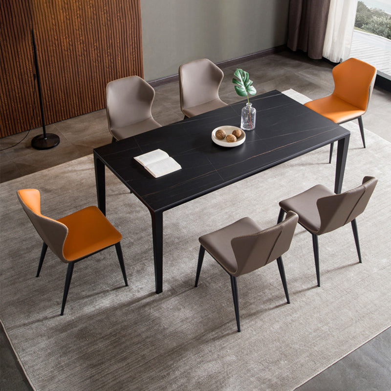 Modern Style Armless Side Chairs Windsor Back Side Chair with Metal Legs Clearhalo 'Dining Chairs' 'Dining Tables & Seating' 'dining_chair' 'furn' 'furn_dining_chair' 'Furniture' 'Kitchen & Dining Furniture' 6452009