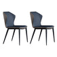 Modern Style Armless Side Chairs Windsor Back Side Chair with Metal Legs Blue 2 Piece Set Clearhalo 'Dining Chairs' 'Dining Tables & Seating' 'dining_chair' 'furn' 'furn_dining_chair' 'Furniture' 'Kitchen & Dining Furniture' 6452010