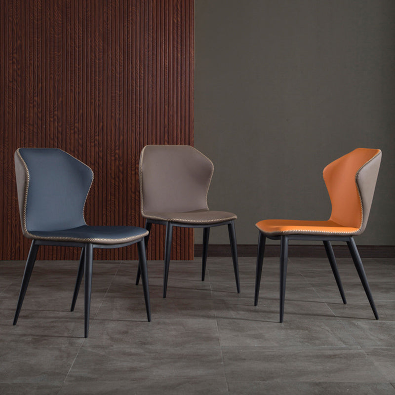 Modern Style Armless Side Chairs Windsor Back Side Chair with Metal Legs Clearhalo 'Dining Chairs' 'Dining Tables & Seating' 'dining_chair' 'furn' 'furn_dining_chair' 'Furniture' 'Kitchen & Dining Furniture' 6452013