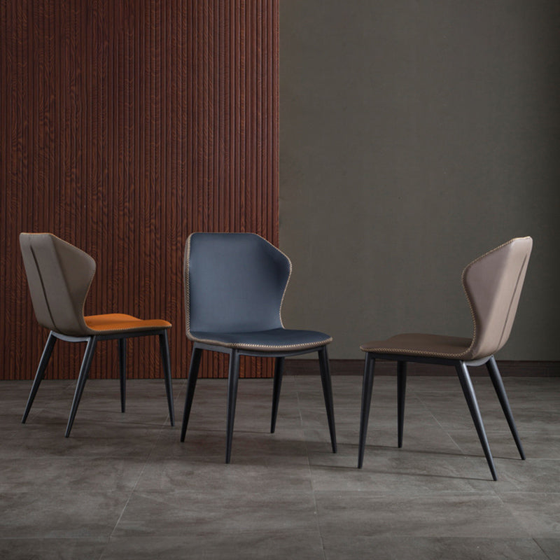 Modern Style Armless Side Chairs Windsor Back Side Chair with Metal Legs Clearhalo 'Dining Chairs' 'Dining Tables & Seating' 'dining_chair' 'furn' 'furn_dining_chair' 'Furniture' 'Kitchen & Dining Furniture' 6452026