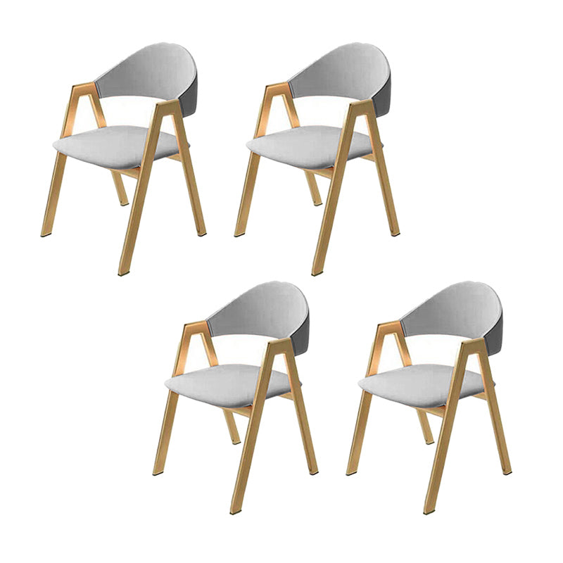 Chaise de salle à manger rembourrée chaise de salle à manger à l'arrière avec des jambes en métal doré