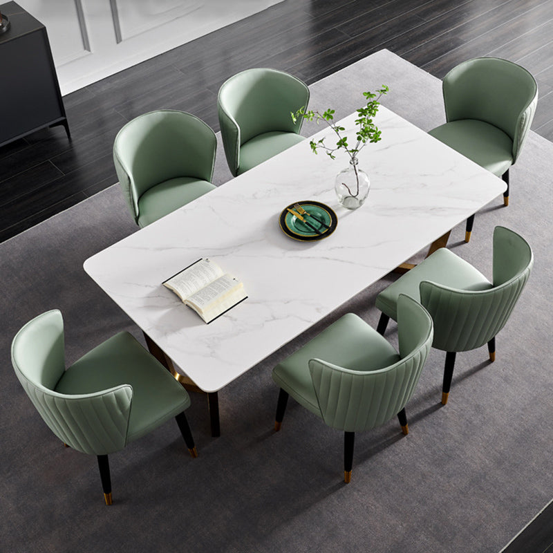 Glam -stijl armloze zijstoelen houten stoel met houten benen voor keuken