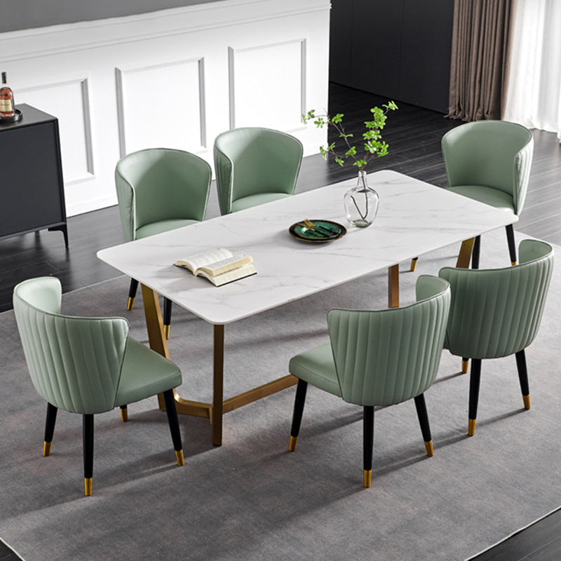 Glam -stijl armloze zijstoelen houten stoel met houten benen voor keuken