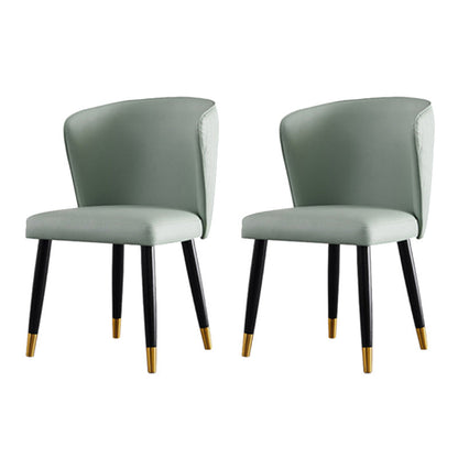 Glam -stijl armloze zijstoelen houten stoel met houten benen voor keuken