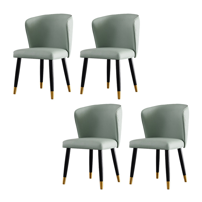 Glam -stijl armloze zijstoelen houten stoel met houten benen voor keuken