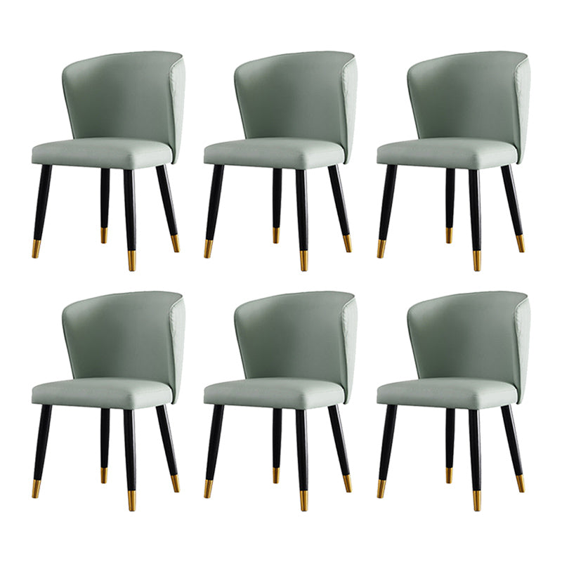 Glam Style Armless Side Chairs Wooden Chair with Wood Legs for Kitchen Green 6 Piece Set Clearhalo 'Dining Chairs' 'Dining Tables & Seating' 'dining_chair' 'furn' 'furn_dining_chair' 'Furniture' 'Kitchen & Dining Furniture' 6452068
