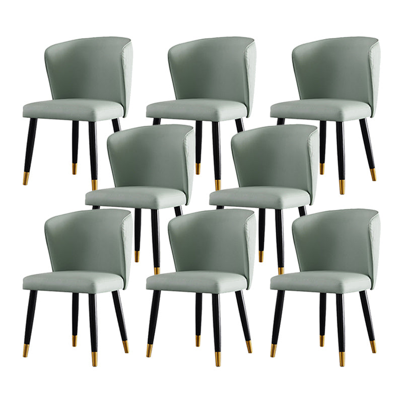 Glam Style Armless Side Chairs Wooden Chair with Wood Legs for Kitchen Green 8 Piece Set Clearhalo 'Dining Chairs' 'Dining Tables & Seating' 'dining_chair' 'furn' 'furn_dining_chair' 'Furniture' 'Kitchen & Dining Furniture' 6452070