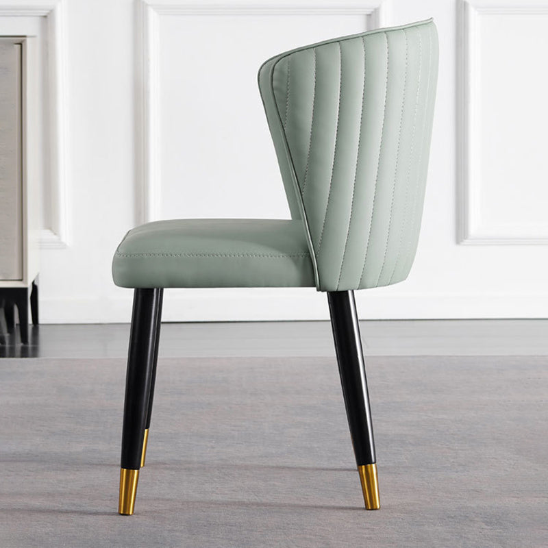 Glam -stijl armloze zijstoelen houten stoel met houten benen voor keuken