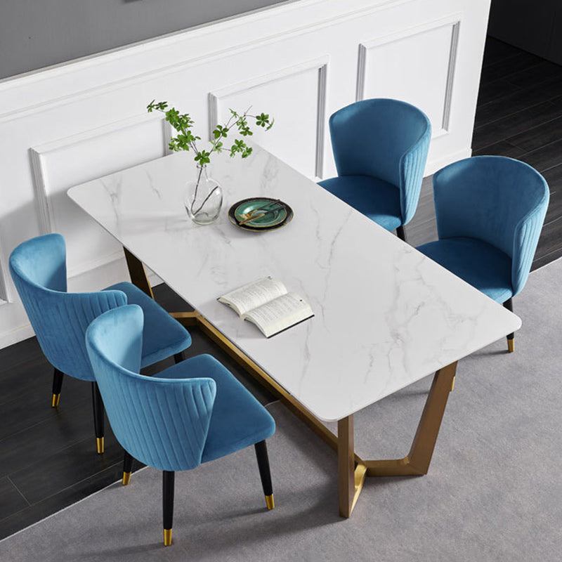 Glam Style Armless Side Chairs Wooden Chair with Wood Legs for Kitchen Clearhalo 'Dining Chairs' 'Dining Tables & Seating' 'dining_chair' 'furn' 'furn_dining_chair' 'Furniture' 'Kitchen & Dining Furniture' 6452074